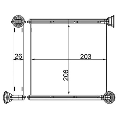 Abbildung von MAHLE ORIGINAL AH 256 000S Wärmetauscher VOLKSWAGEN: Golf 7 Schrägheck, Passat B8 Variant, SEAT: Leon III ST, Schrägheck