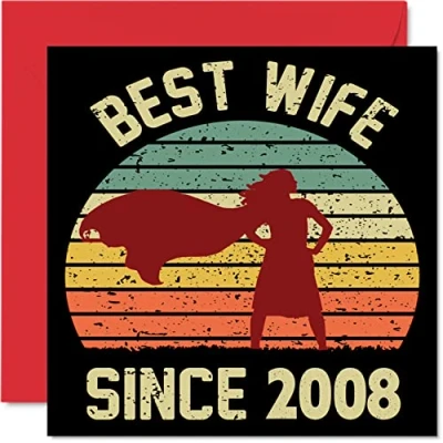 Abbildung von 16. Karte Hochzeitstag Jahrestag für Ehefrau Bester Alles Gute zum Hochzeits Jubiläum Karten den Partner, 145mm x Grußkarten Sechzehnter Jahrestage