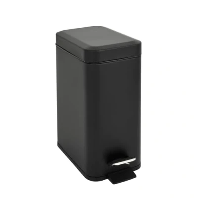 Abbildung von SVITA Mülleimer STM5, Treteimer, Kosmetikeimer, 5L, Stahl pulverbeschichtet, Schwarz