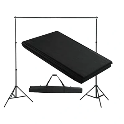 Abbildung von vidaXL Fotohintergrund System 300 x cm Schwarz