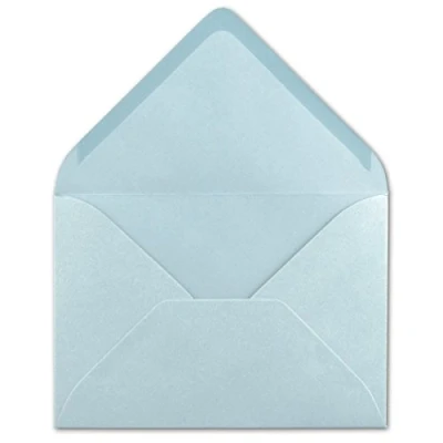 Abbildung von 200 DIN C6 Briefumschläge Hellblau 11,4 x 16,2 cm 120 g/m² Nassklebung Brief Hüllen ohne Fenster für Einladungen von Ihrem Glüxx Agent