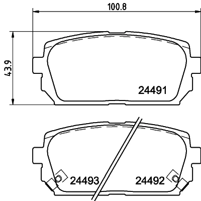 Abbildung von HELLA 8DB 355 012 971 Bremsbelagsatz mit akustischer Verschleißwarnung KIA: CARENS 3, HYUNDAI: SONATA 6