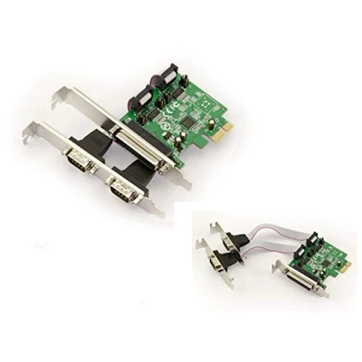 Abbildung von KALEA INFORMATIQUE PCI Express PCIe Controller Karte Parallel IEEE1284 LPT SPP ECP und serielle RS232 (5V 12V einstellbar) mit ASIX Chipsatz, Low High Profile.
