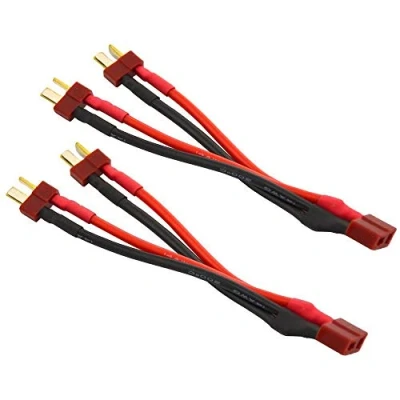 Abbildung von Boladge 2 Stück Deans T Stecker Parallelstecker Y Kabel 1 Buchse auf Männlich Steckverbinder Plug Parallel Akku Adapter
