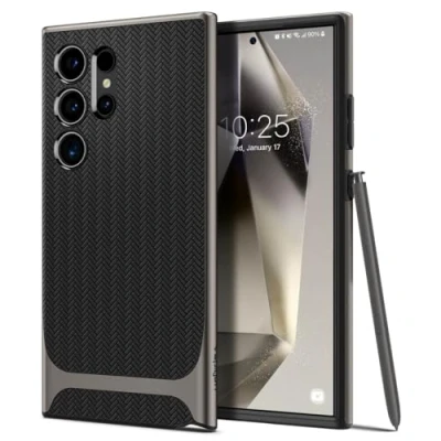 Abbildung von Spigen Neo Hybrid Hülle Kompatibel mit Samsung Galaxy S24 Ultra Gunmetal