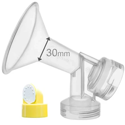 Abbildung von Einteilige Brustauflage mit Ventil und Membran für Medela Milchpumpen; hergestellt von Maymom (Brusthaube 30 mm(nipple diameter mm))
