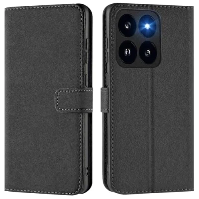 Abbildung von Verco Handyhülle für Xiaomi 14T Pro Hülle, Bookcase Tasche Flipcover Case [Kartenfächer/Aufstellfunktion], Schwarz