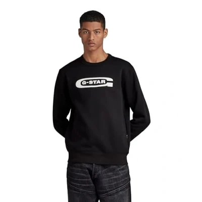 Abbildung von G Star OLD School LOGO Sweatshirt, Herren, Größe: Medium, Black