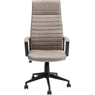 Abbildung von Kare Design Bürodrehstuhl Labora, moderner Designer mit Armlehnen und Gasdruckfeder, Drehstuhl höhenverstellbar, Schreibtischstuhl Rückenlehne Hoch, Gamingstuhl Beige (H/B/T) 128x58x56cm
