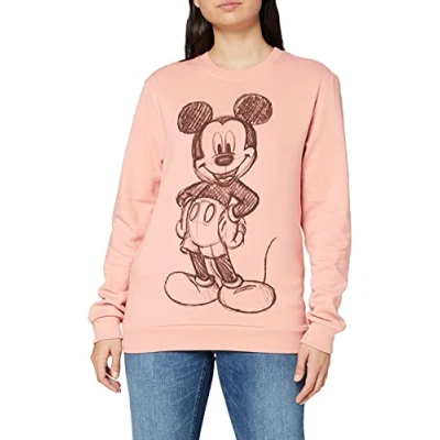 Abbildung von Disney Damen Mickey Forward Sketch Sweatshirt, Pink (Dusty Ltpk), S EU