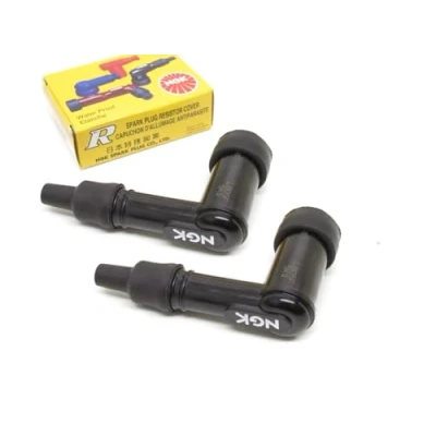 Abbildung von 2x Zündkerzenstecker LB05F Kerzenstecker Set 2 Stück für Motorrad/Roller/Scooter/Mofa 90 Grad Wasserdicht 14mm Zündkerze