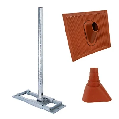 Abbildung von Premium X Deluxe X90 48 Dachsparrenhalter 90 cm Mast Sparrenhalter SAT Dach Halterung Dachabdeckung Alu Ziegel Gummimanschette rot