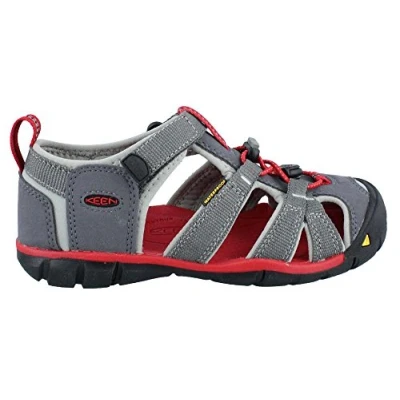 Abbildung von Keen Jungen Unisex Kinder Seacamp II CNX Durchgängies Plateau Sandalen, Grau Magnet Racing Red, 19 EU