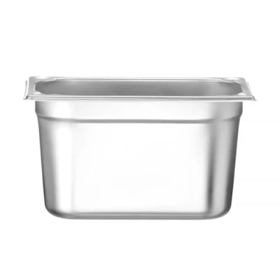 Abbildung von HENDI Gastronormbehälter, Temperaturbeständig von 40 bis 300C, Heissluftöfen Kühl und Tiefkühlschränken Chafing Dishes Bain Marie, Stapelbar, 4L, GN 1/4, 265x162x(H)150mm, Edelstahl