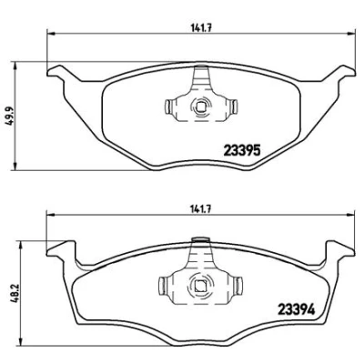 Abbildung von BREMBO P 85 055 Bremsbelagsatz exkl. Verschleißwarnkontakt mit Kolbenclip ohne Zubehör VOLKSWAGEN: Lupo / 3L