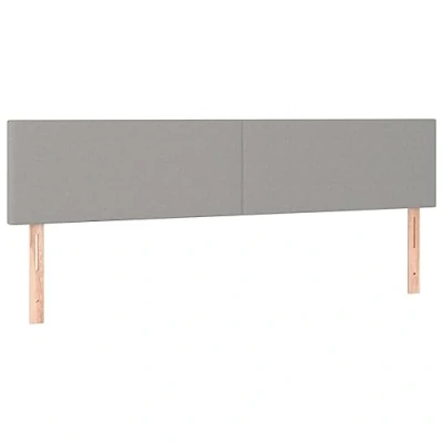 Abbildung von vidaXL Kopfteil 2 STK., Bettkopfteil mit Holzbeinen, Höhenverstellbar Polsterkopfteil für Bett, Betthaupt Bettzubehör Schlafzimmer, Hellgrau 100x5x78/88 cm Stoff