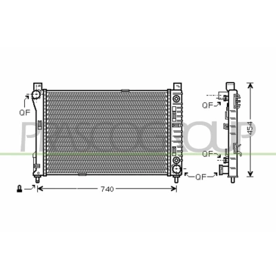 Abbildung von PRASCO ME026R001 Kühler, Motorkühlung Aluminium 650 408 23 mit Schnellkupplungen Kühlrippen gelötet MERCEDES BENZ: C Klasse Limousine, CLK Coupe