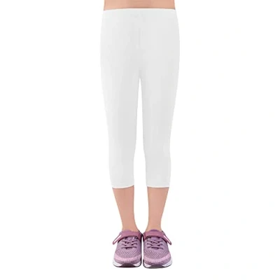 Abbildung von L&amp;K II Kinder Mädchen Leggings 3/4 Hose Capri aus Baumwolle Schulkleidung 146 152 2723 Weiß