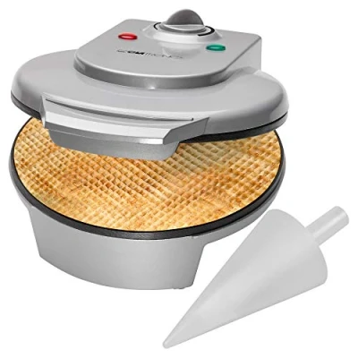 Abbildung von CLATRONIC Waffeleisen HA 3494, ideal für Eis Waffelhörnchen, Backfläche Ø 18 cm