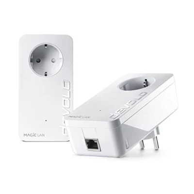 Abbildung von devolo 8413 Magic 2 LAN Starter Kit, Powerline Adapter bis 2.400 Mbit/s, ideal für Gaming &amp; Home Office, 2x Gigabit Anschluss, dLAN 2.0, weiß, ohne WLAN