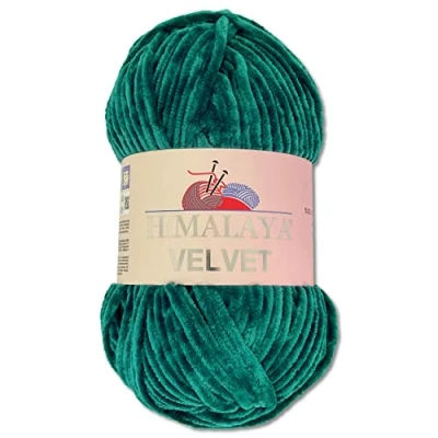 Abbildung von Wohnkult Himalaya 100 g Velvet Dolphin Wolle 40 Farben zur Auswahl Chenille Strickgarn Flauschgarn Glanz Accessoire Kleidung Decken (90048 Petrol)