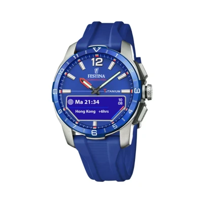 Abbildung von Festina Multifunktionsuhr Herrenuhr Silikon blau Festina, (Multifunktionsuhr), Herren Armbanduhr rund, Silikonarmband
