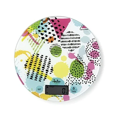 Abbildung von JATA HBAL7240, Elektronische Küchenwaage, 5 kg, 1 g, Mehrfarbig, Glas, Arbeitsplatte