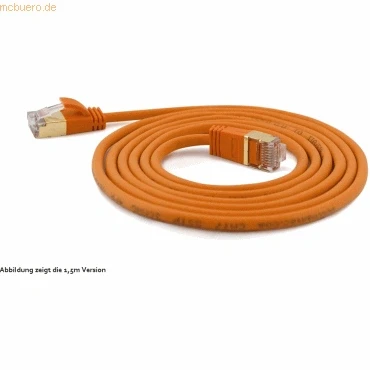 Abbildung von wantecWire Extra dünnes Patchkabel CAT.7 Kabel, CAT.6 Stecker SSTP geschirmt, Länge 0.5 m, orange