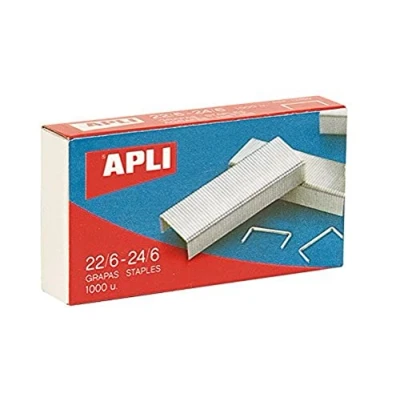 Abbildung von APLI 13469 Packung mit 1000 Heftklammern, 22/6 24/6