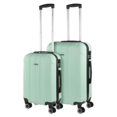 Abbildung von ITACA Reisekoffer, Set mit 4 Rädern, ABS Reisekoffern, robust und leicht, Kombinationsschloss 771100B, Minzgrün, 55 cm + 63 cm, Basic