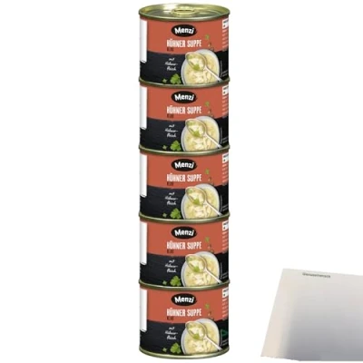 Abbildung von Menzi klare Hühner Suppe (5x200ml Dose) + usy Block