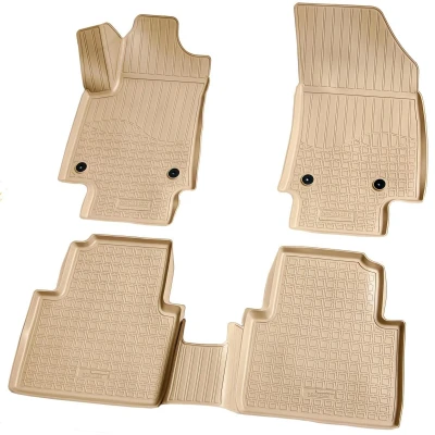 Abbildung von RECAMBO F 8377a Fußmattensatz Gummi vorne und hinten 4 beige Maßgefertigt OPEL: Crossland X, PEUGEOT: 2008 II, CITROËN: C3 Aircross 2