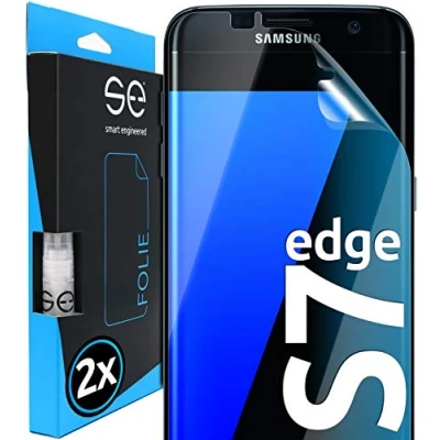 Abbildung von se® [2 x] 3D Schutzfolie für Samsung Galaxy S7 Edge Full Screen, selbstheilend, HD Displayschutz Folie, Anti Kratzen, Bläschen, hüllenfreundlich, kein Schutzglas