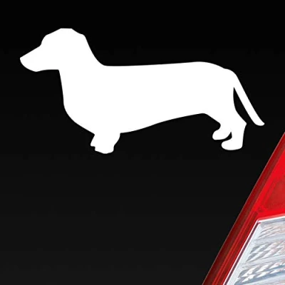 Abbildung von Hellweg Druckerei Dackel Dog Hund Tiefergelegt Auto Aufkleber Sticker Heckscheibenaufkleber