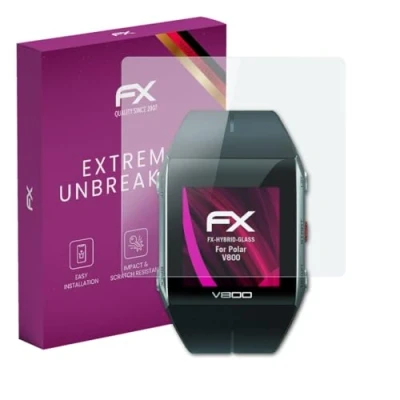 Abbildung von atFoliX Glasfolie kompatibel mit Polar V800 Panzerfolie, 9H Hybrid Glass FX Schutzpanzer Folie