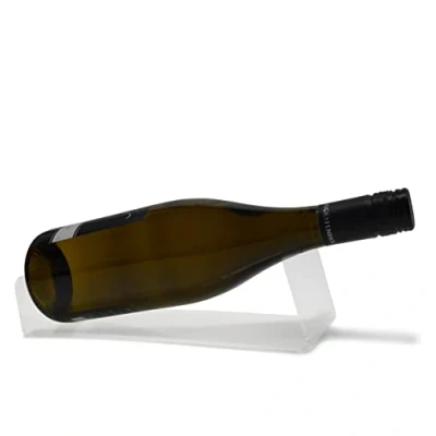 Abbildung von EH Design Weinflaschenhalter für 1 Flasche, liegender Flaschenhalter aus Kunststoff, durchsichtig