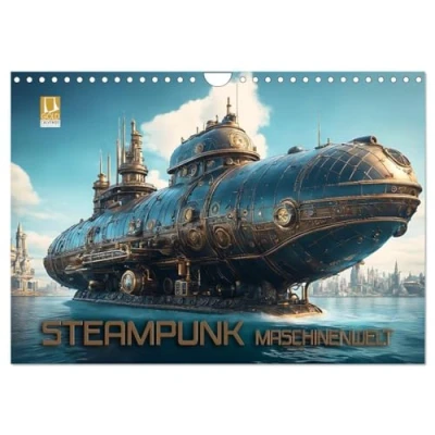 Abbildung von Steampunk Maschinenwelt (Wandkalender 2025 DIN A4 quer), CALVENDO Monatskalender