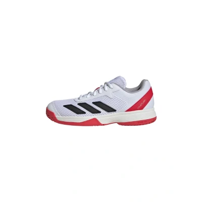 Abbildung von adidas Performance Courtflash Unisex Multicourt Tennisschuh für Kinder, Größe: 36, Ftwr white/core black/lucid red Schuhe