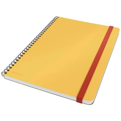 Abbildung von Leitz karierter Collegeblock in großem B5 Format, 80 Blatt, Spiralgebunden, Warmes Gelb, Cosy Serie, 44840019
