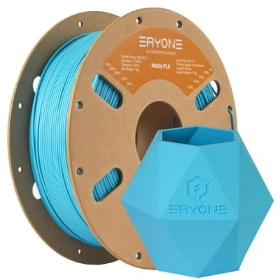Abbildung von ERYONE Matte PLA 3D Drucker Filament 1.75mm, Maßgenauigkeit +/ 0.03 mm, 1 kg Spule, Aqua Blue