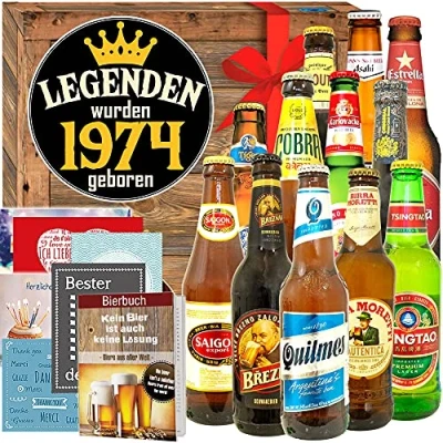 Abbildung von Legenden 1974 12 Biere aus der Welt das perfekte Geschenk 50. für Mann