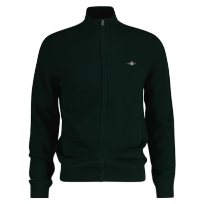 Abbildung von GANT Herren Extrafine Lambswool Zip Cardigan Strickjacke, Tartan Green, Small