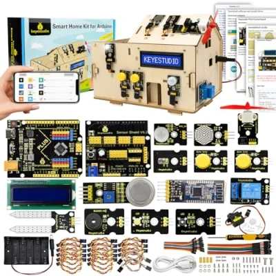 Abbildung von KEYESTUDIO Smart Home Kit Ultimate Starter Kit, Kompatibel mit Arduino IoT Vollständigster Elektronik Projekt Baukasten UN0 R3 Mikrocontroller Board und Zubehör für 14+ Teenegeer