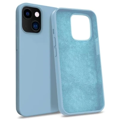 Abbildung von MyGadget Hülle kompatibel mit iPhone 13 Gummierte Handyhülle [ 3 Layer Struktur ] Schutzhülle Soft Inlay &amp; Hardcase Cover außen Baby Blue
