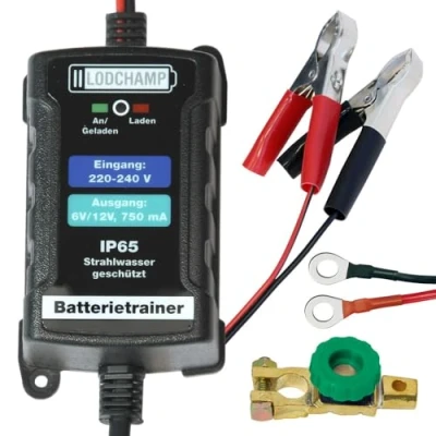 Abbildung von LODCHAMP Bundle 6/12V Erhaltungsladegerät Erhaltungsgerät Batterietrainer Batterieladegerät KFZ Motorrad und Batterie Trennschalter Poltrenner Batterietrenner