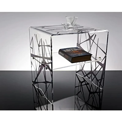 Abbildung von lato Moderner Couchtisch aus Acryl, transparent, mit ungiftigem Aufdruck Luna
