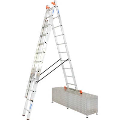 Abbildung von KRAUSE Vielzweckleiter &quot;Tribilo&quot;, Alu, 3x10 Sprossen, Arbeitshöhe ca. 765 cm
