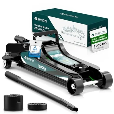 Abbildung von Wagenheber hydraulisch 2,5T TÜV Zertifiziert 85 380mm Hubhöhe inkl. 2 Gummiauflagen Rangierwagenheber perfekt für die Heimwerkstatt