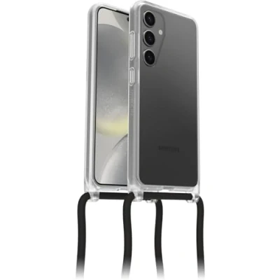 Abbildung von OtterBox React Necklace Hülle für Samsung Galaxy S24, Schützende mit verstellbarer und abnehmbarer Handykette, Getestet nach Militärstandard, Transparent, Keine Einzelhandelsverpackung