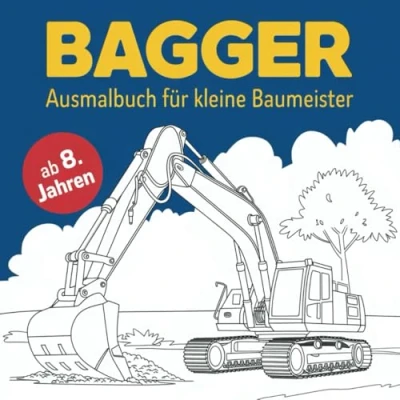 Abbildung von Bagger Ausmalbuch für kleine Baumeister Malbuch Kinder ab 8 Jahren mit 50 fein detaillierten Skizzen